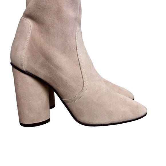 STUART WEITZMAN Boots Womens 6 Pink Margot Bootie Suede BLOCK CHUNKY SOCK $625 - Picture 9 of 12